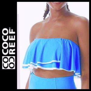 NWT Contours by CoCo Reef Agate Ruffle Bikini Top